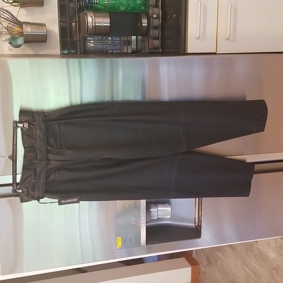 💕BLANKNYC💕 Belted Paperbag Waist Vegan Pants ~ Dark Secrets Black 28 NWT - Picture 6 of 13